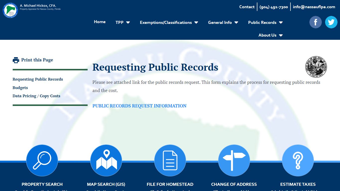 Requesting Public Records | Nassau County Property Appraiser